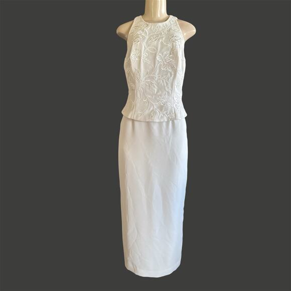 VTG TALBOTS Floral Embroidered Long Sheath Dress Sleeveless Old Money NWT sz 6 - Picture 1 of 8